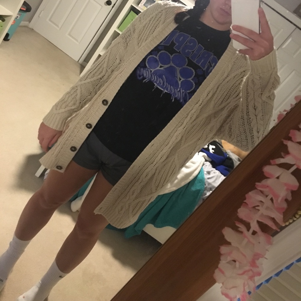 Cream sweater cardigan